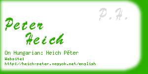 peter heich business card